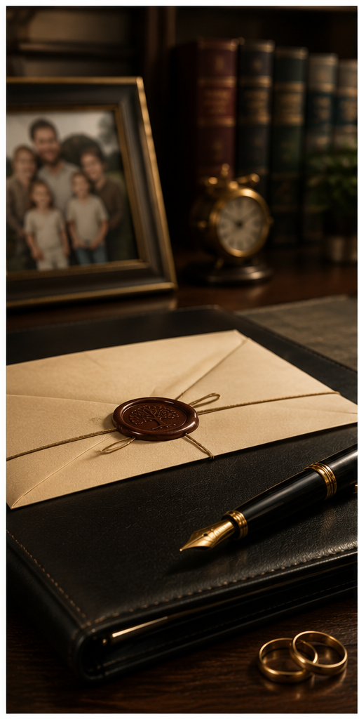 Estate planning documents and pen